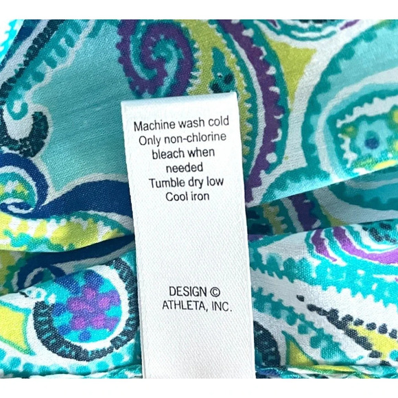 Athleta Kurta Surfside Paisley Swim Coverup Tunic Size S turquoise, green - Picture 8 of 8